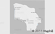 Gray 3D Map of Magude, single color outside