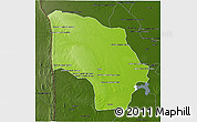 Physical 3D Map of Magude, darken
