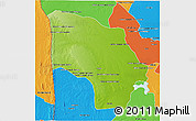 Physical 3D Map of Magude, political outside