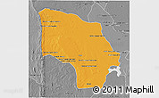 Political 3D Map of Magude, desaturated