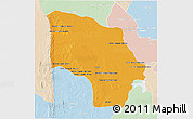 Political 3D Map of Magude, lighten