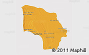 Political 3D Map of Magude, single color outside