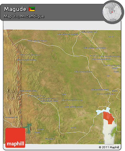 Satellite 3D Map of Magude