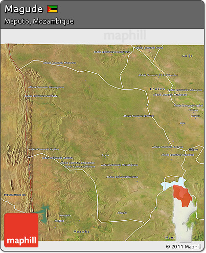 Satellite 3D Map of Magude