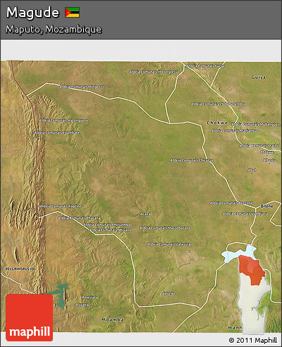 Satellite 3D Map of Magude