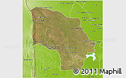 Satellite 3D Map of Magude, physical outside
