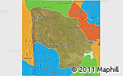 Satellite 3D Map of Magude, political outside