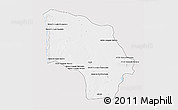 Silver Style 3D Map of Magude, single color outside