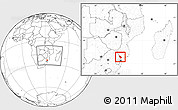 Blank Location Map of Magude, within the entire country