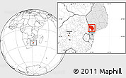 Blank Location Map of Magude, highlighted country