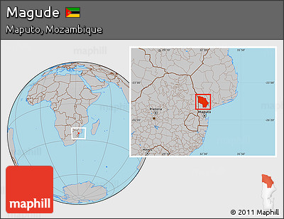 Gray Location Map of Magude