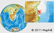 Physical Location Map of Magude, highlighted country