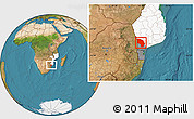 Satellite Location Map of Magude, highlighted country, highlighted parent region
