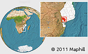 Satellite Location Map of Magude, highlighted country