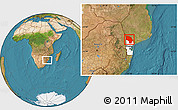Satellite Location Map of Magude, highlighted parent region