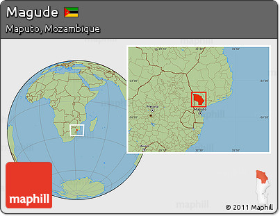 Savanna Style Location Map of Magude