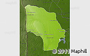 Physical Map of Magude, darken