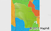 Physical Map of Magude, political outside