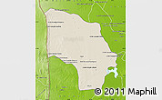 Shaded Relief Map of Magude, physical outside