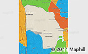 Shaded Relief Map of Magude, political outside
