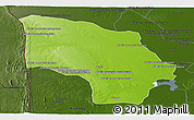 Physical Panoramic Map of Magude, darken