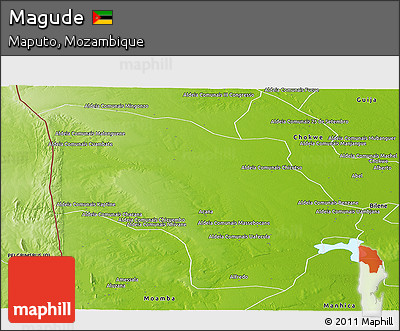 Physical Panoramic Map of Magude