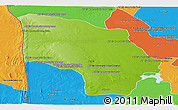 Physical Panoramic Map of Magude, political outside
