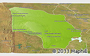 Physical Panoramic Map of Magude, satellite outside