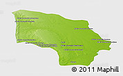 Physical Panoramic Map of Magude, single color outside