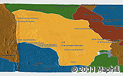 Political Panoramic Map of Magude, darken
