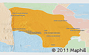 Political Panoramic Map of Magude, lighten