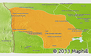 Political Panoramic Map of Magude, physical outside