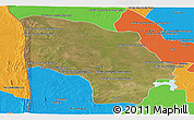 Satellite Panoramic Map of Magude, political outside