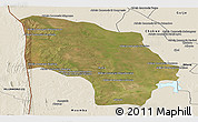 Satellite Panoramic Map of Magude, shaded relief outside