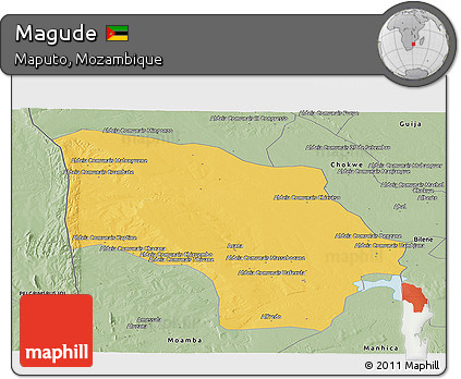 Savanna Style Panoramic Map of Magude