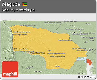 Savanna Style Panoramic Map of Magude