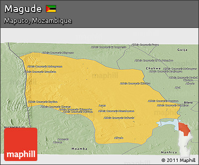 Savanna Style Panoramic Map of Magude