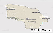 Shaded Relief Panoramic Map of Magude, cropped outside