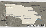 Shaded Relief Panoramic Map of Magude, darken