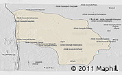 Shaded Relief Panoramic Map of Magude, desaturated