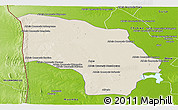 Shaded Relief Panoramic Map of Magude, physical outside