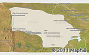 Shaded Relief Panoramic Map of Magude, satellite outside
