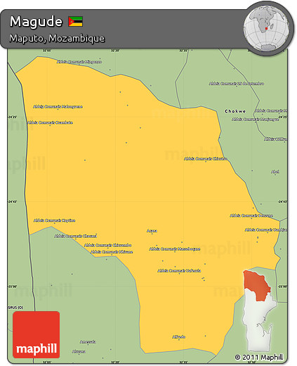Savanna Style Simple Map of Magude
