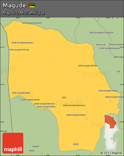 Savanna Style Simple Map of Magude