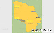 Savanna Style Simple Map of Magude, single color outside