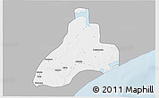 Gray 3D Map of Manhica, single color outside