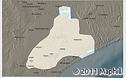 Shaded Relief 3D Map of Manhica, darken