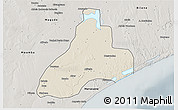 Shaded Relief 3D Map of Manhica, semi-desaturated