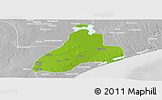Physical Panoramic Map of Manhica, lighten, desaturated