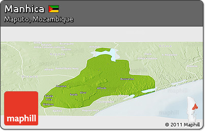 Physical Panoramic Map of Manhica, lighten